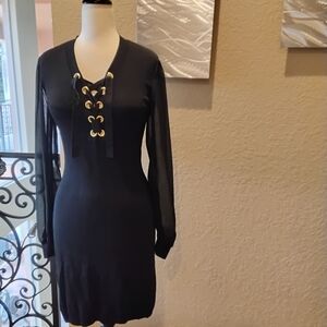 INC International Concepts Black Long Sleeve Dress